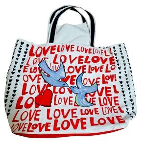 NWT Brighton Tote Red and White Love